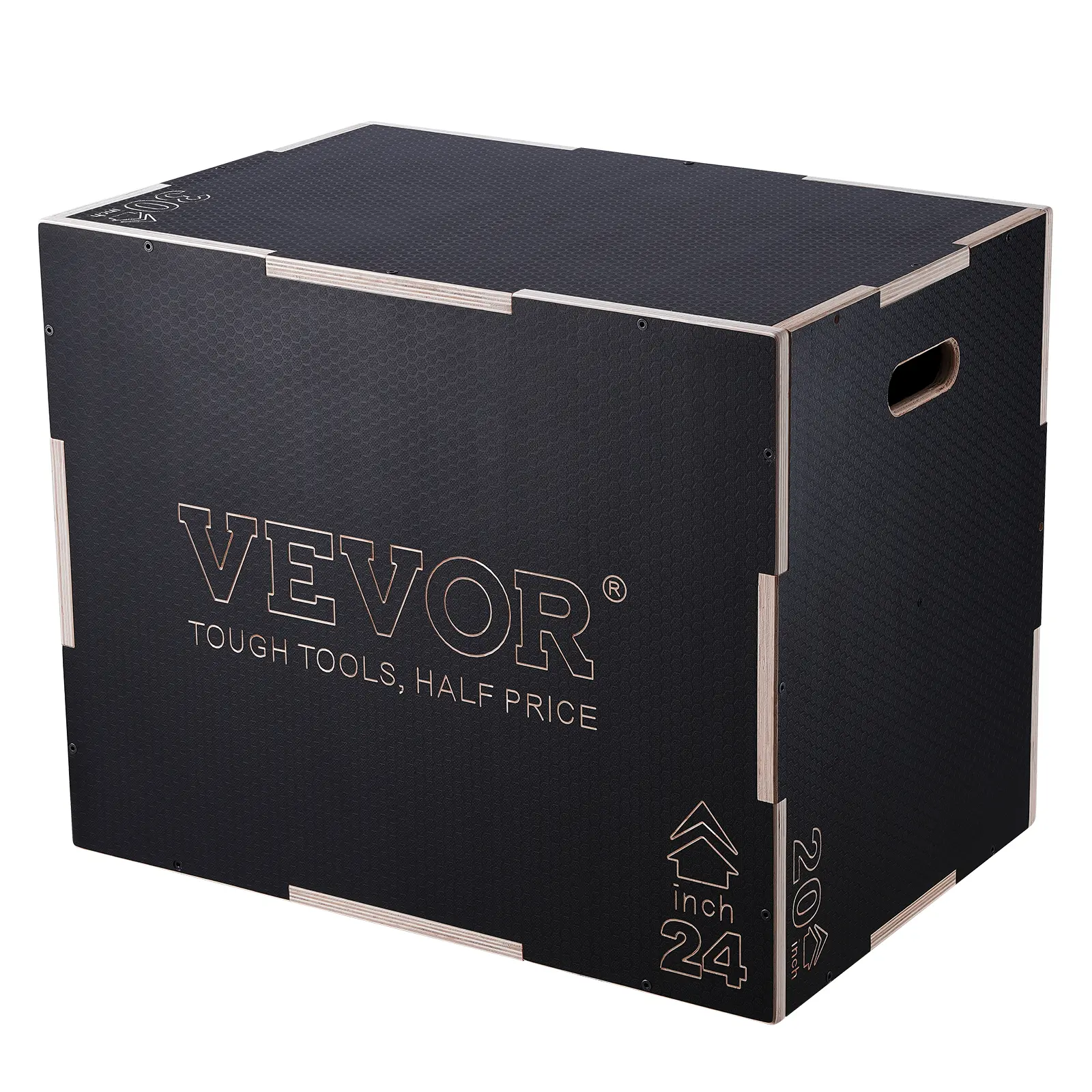 【summerfinds】VEVOR 3 in 1 Plyometric Jump Box, 30/24/20 Inch Wooden Plyo Box, Platform & Jumping Agility Box, Anti-Slip Fitness Exercise Step Up Box for Home Gym Training, Conditioning Strength Training, Black