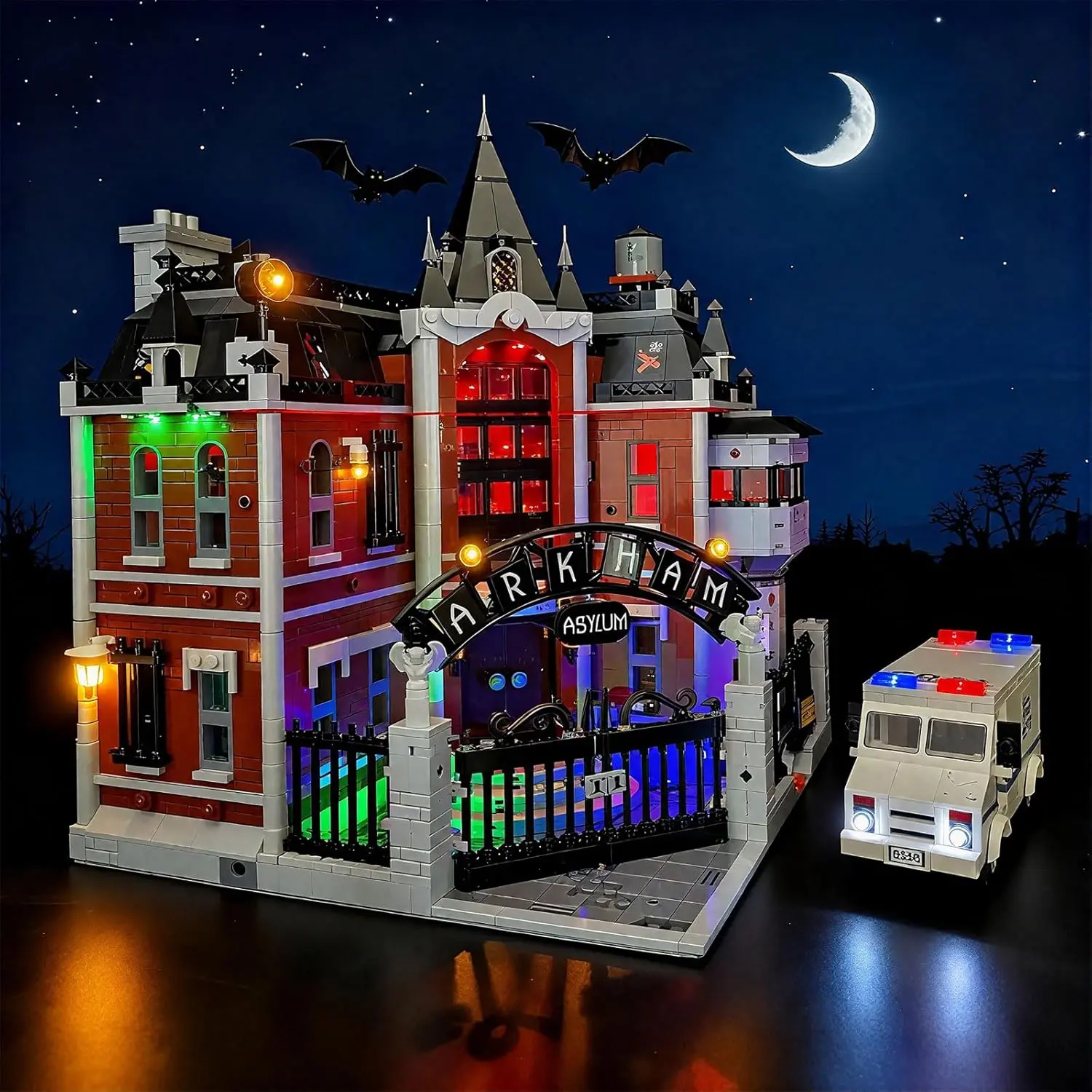 Kit Compatible with Lego Arkham Asylum, Lighting Kit for Lego 76300 Building Blocks Model, NOT Included The Model Set