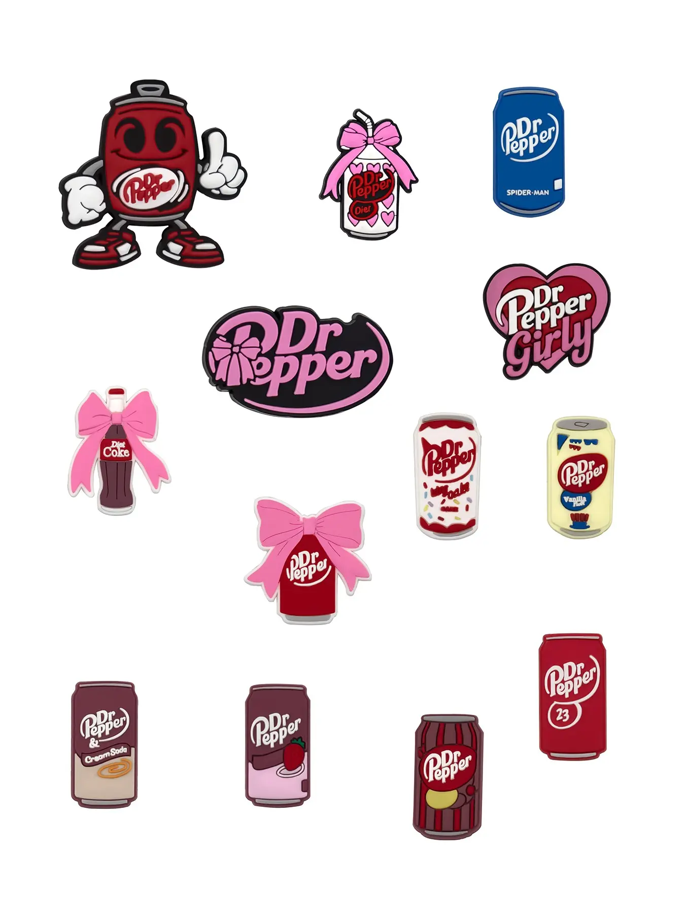 Multi-Piece Can Drink Bottle Cartoon DIY Shoe Buckle Decoration, Shoe Decoration Charms, Decorative Shoe Accessories, Classic Wooden Sandals for Family Children Christmas Party Birthday Gift