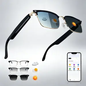 Bluetooth-compatible 5.4 Smart Audio Glasses, Auto Photochromic Lens, Touch Control, Wireless Dual Speakers, Hands-Free Calls, Unisex Sunglasses, Multifunctional Audio Sunglasses