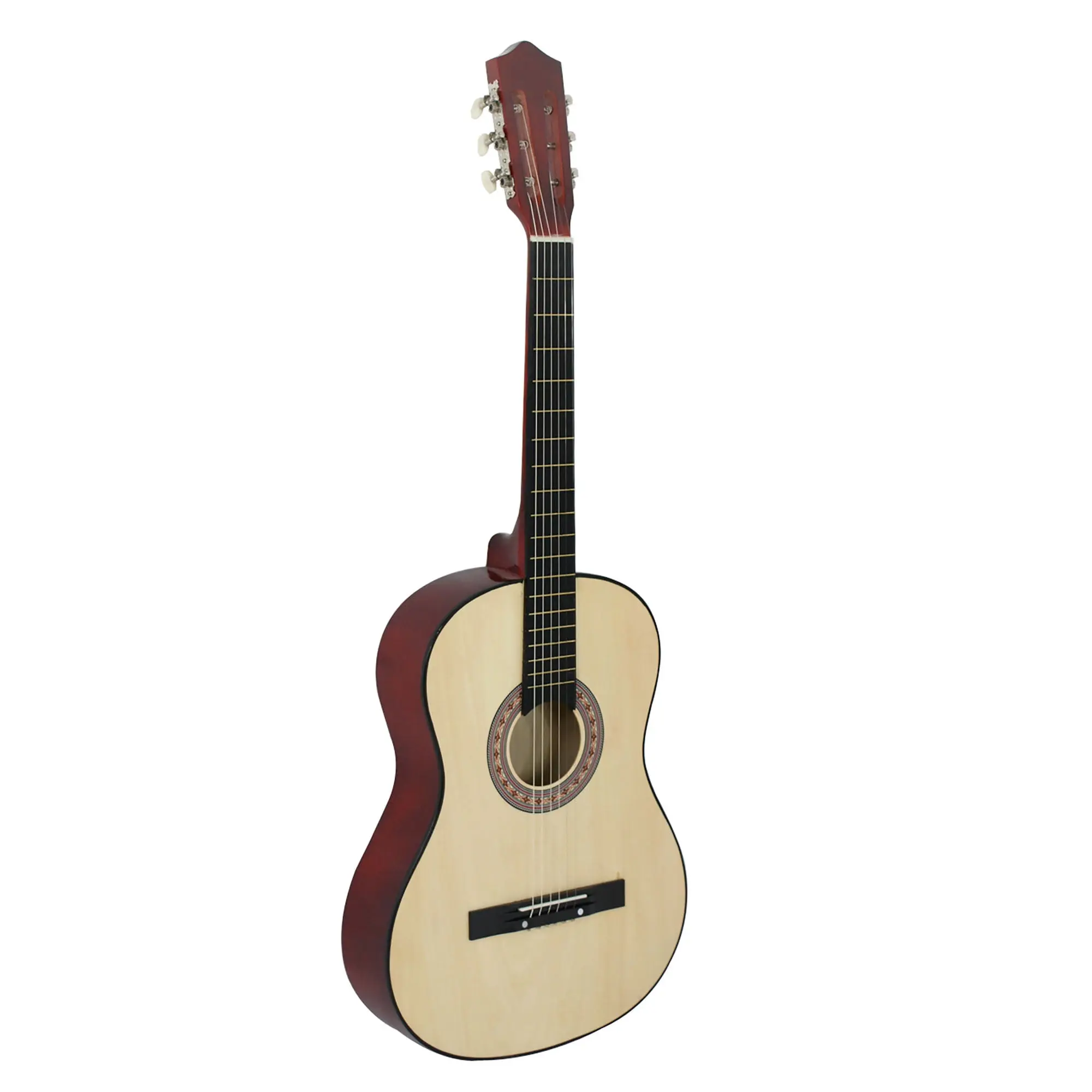 38" Beginner Acoustic Guitar Full Set - Natural Finish, Case, Strap, Tuner, Guitar Picks for Starters