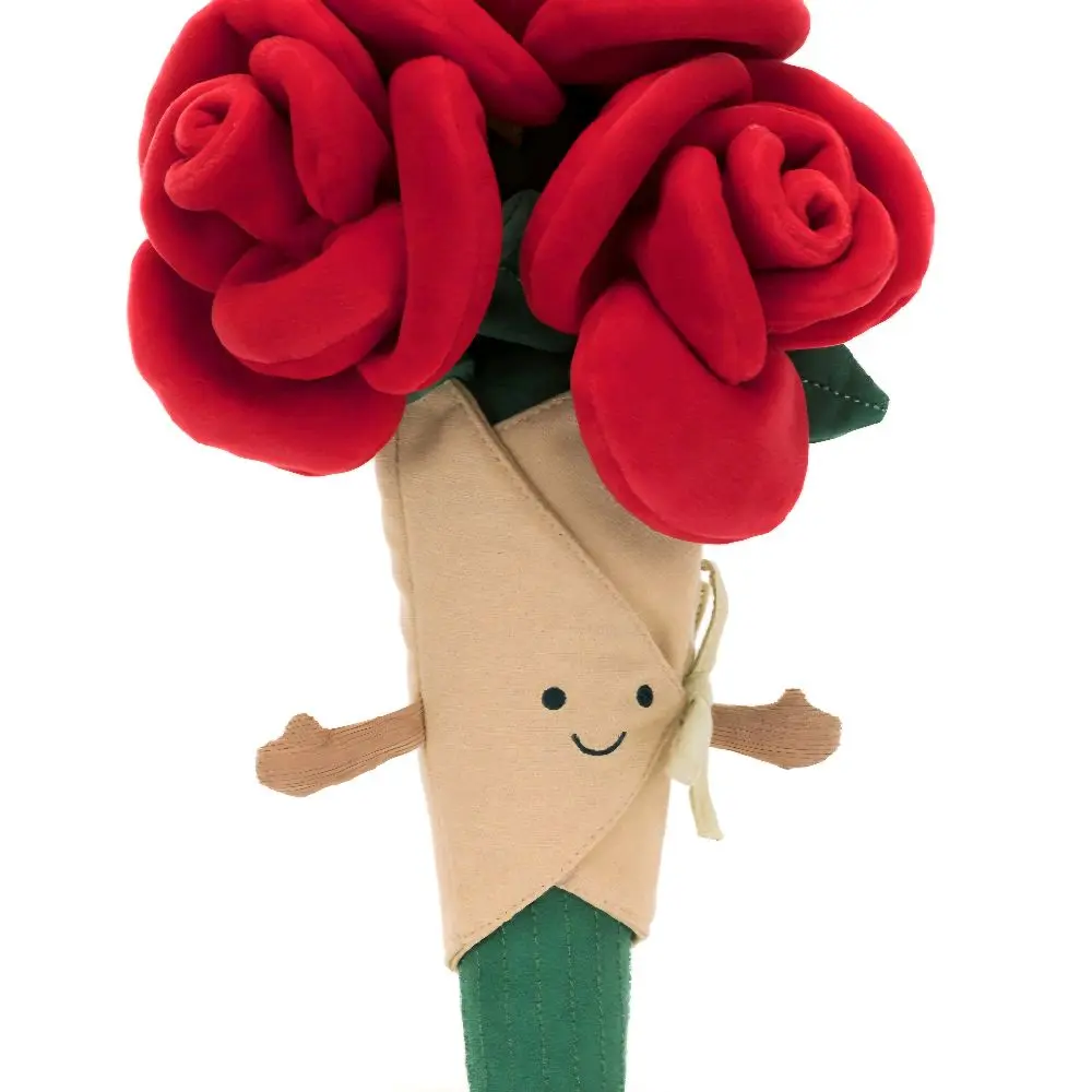 Jellycat Rose Bouquet Plush Collectible Toy - Soft Natural-Look Roses, Unisex Collectible Plushie, Ideal Gifts for Girlfriend