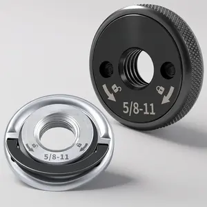 5/8"-11 Angle Grinder Flange Nuts 2-Pack Tool-Free Quick Release Locking Kit Silver D-Ring Knurled Arbor Nut Heavy Duty Self-Locking for 4-1/2 5 7 9 Inch Grinders Must Have DIY Tool Upgrade
