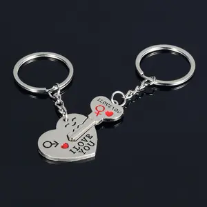 2 pcs/set heart-shaped keychain, cute key ring for lovers, couple accessory gift