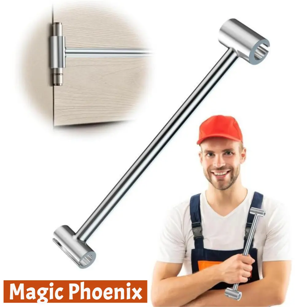Upgraded Steel Adjustable Wrench - Double-Ended Door Hinge Adjustment Tool, 5-19mm/0.31-0.75inch Gap, Easy to Use for Clean Room & Fire Doors Fine-Tuning, Flag Hinge Friendly, Ideal for DIY Enthusiasts (Check Size/Clearance Before Ordering)