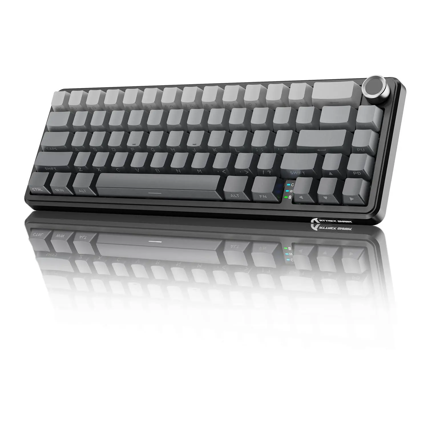 Attack Shark X66 65% Wireless Mechanical with Knob, 66 Keys Gasket Hot Swap RGB Pc Accessories Gaming Keyboard with BT/2.4G/USB-C, Linear Switch, Side Printed PBT Keycap, Hot Swappable Keyboard
