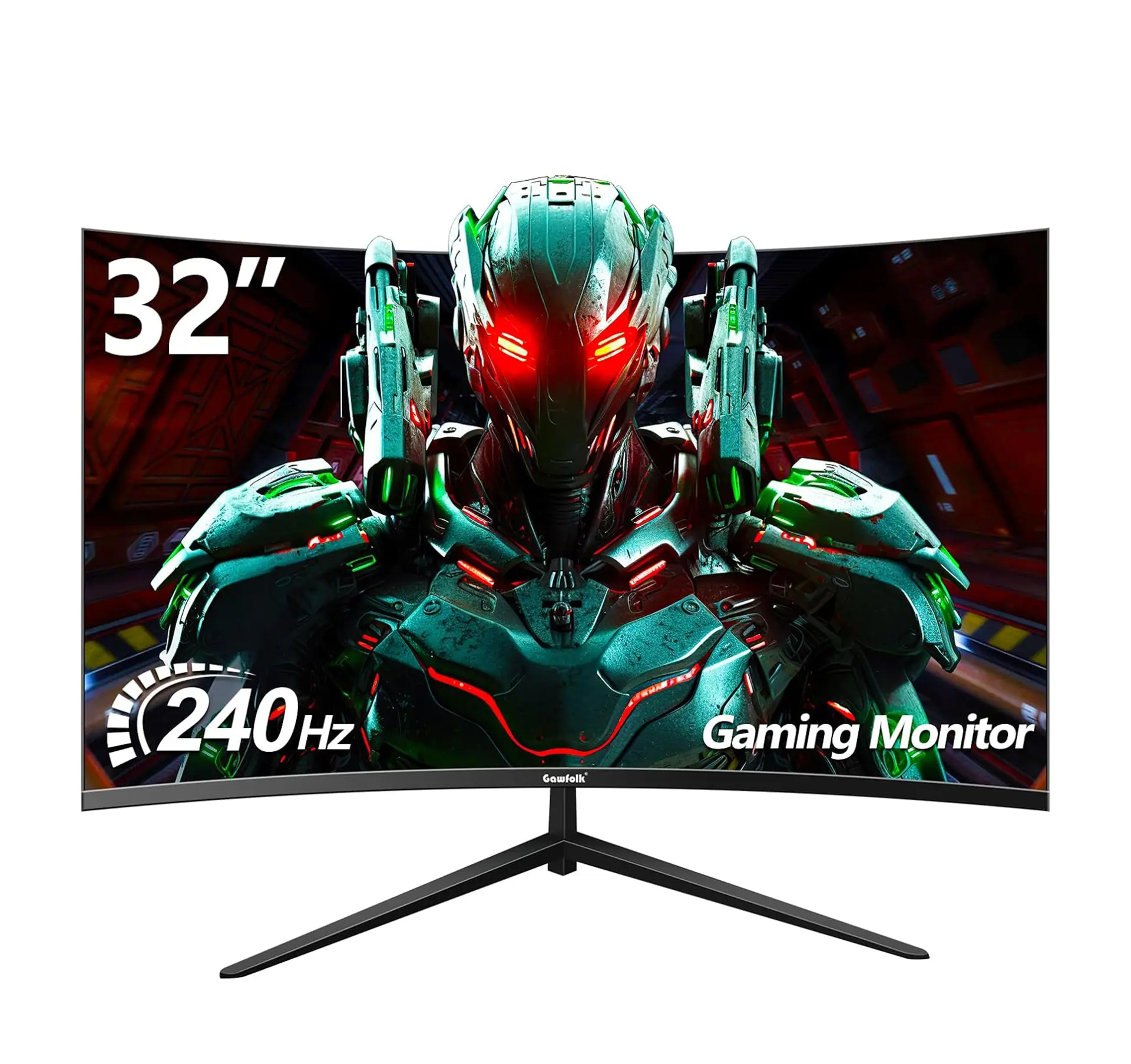 32 Inch Curved Gaming Monitor 240Hz, 1800R PC Monitor Full HD 1080P, Frameless Computer Dispaly with Freesync and Eye Care Technology, Wall Mountable