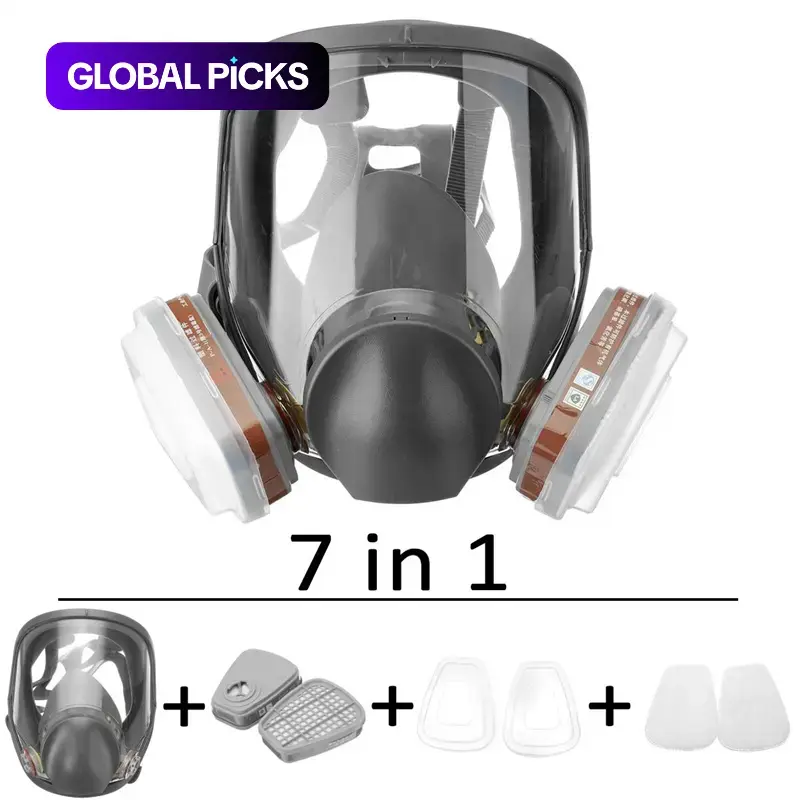 Full Face Respirator Gas Mask Safety for Survival, Nuclear & Chemical Protection, Ideal for Asbestos, Fume, Dust & Chemicals #GLOBAL PICKS