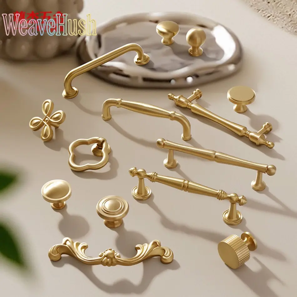 American-Style Pull Handles, Full Copper Metal Construction with Anti-Rust Durability for Indoor Furniture and Cabinet Decoration, Door Handles, Retro Look, Classic, Wardrobe Decoration, Stainless Steel, Smooth Texture, Multi-Size, Cabinet Pulls, Pulls