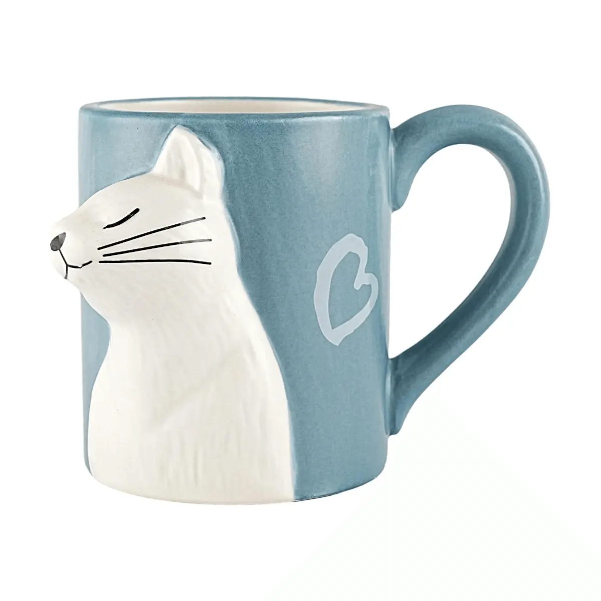 GLAZE STORY Matte Couple Cat Mugs - Ceramic Coffee Cups, Water Mugs for Couples, Unique Gift