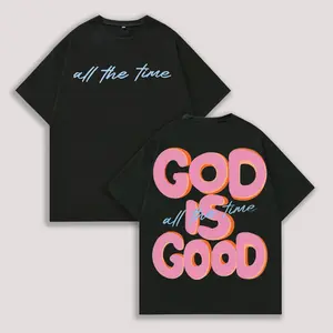 Unisex "God Is Good" Graphic T-Shirt, Retro Double-Sided Print, Oversized Streetwear Tee, Black clothing christian charleston white tia kemp tshirt Gooner Eat Sleep Repeat Goon funny toby keith deo merch world