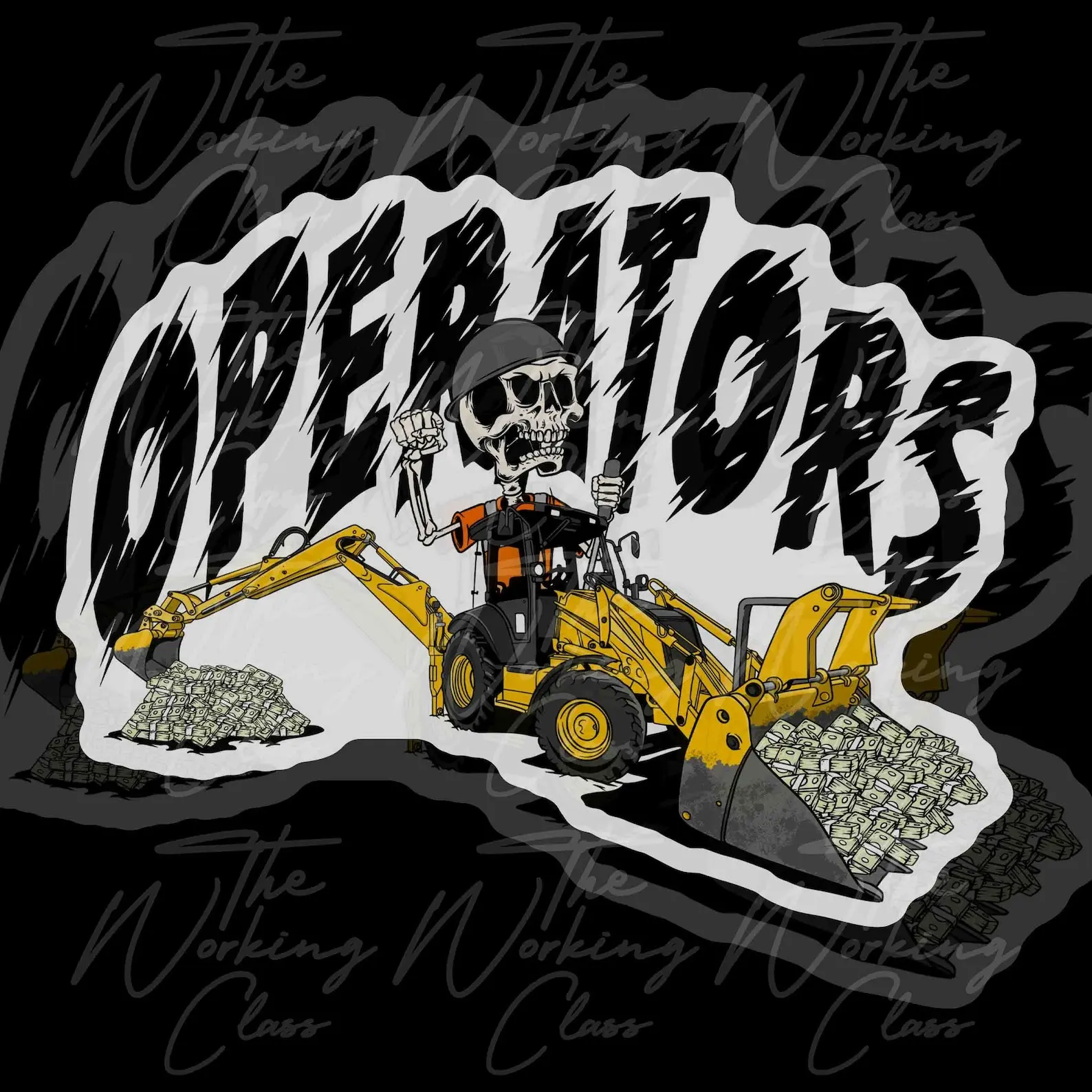 Operator Sticker | Heavy Equipment Operator Sticker, White stroke Hard Hat Sticker, Bue Collar Sticker, Construction Sticker, Hard hat stickers, lunchbox sticker, Journeyman sticker, 409 carpenters, working class, carpenters stickers, union stickers