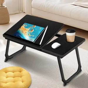 Jun Multifunctional Lap Desk for Laptops Writing & Meals - Adjustable Folding Bed Table Tray for Couch Bed Floor Use - Portable Ergonomic Laptop Stand & Breakfast Tray - Modern Lounge Furniture