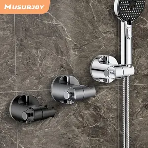 1/2pcs Adjustable Shower Head Suction Cup Holder, Musurjoy Bathroom Shower System Handheld Shower Head Holder, Wall-Mounted No-Drill Holder - Multicolor, Bathroom Hardware