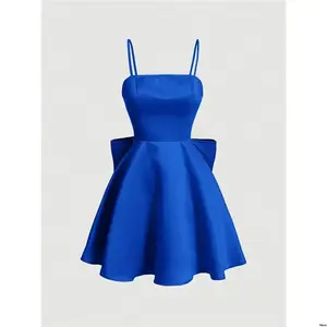 Camisole Decor Bow Back Butterfly Color s Women tiktok MOD Solid Elegant Dress