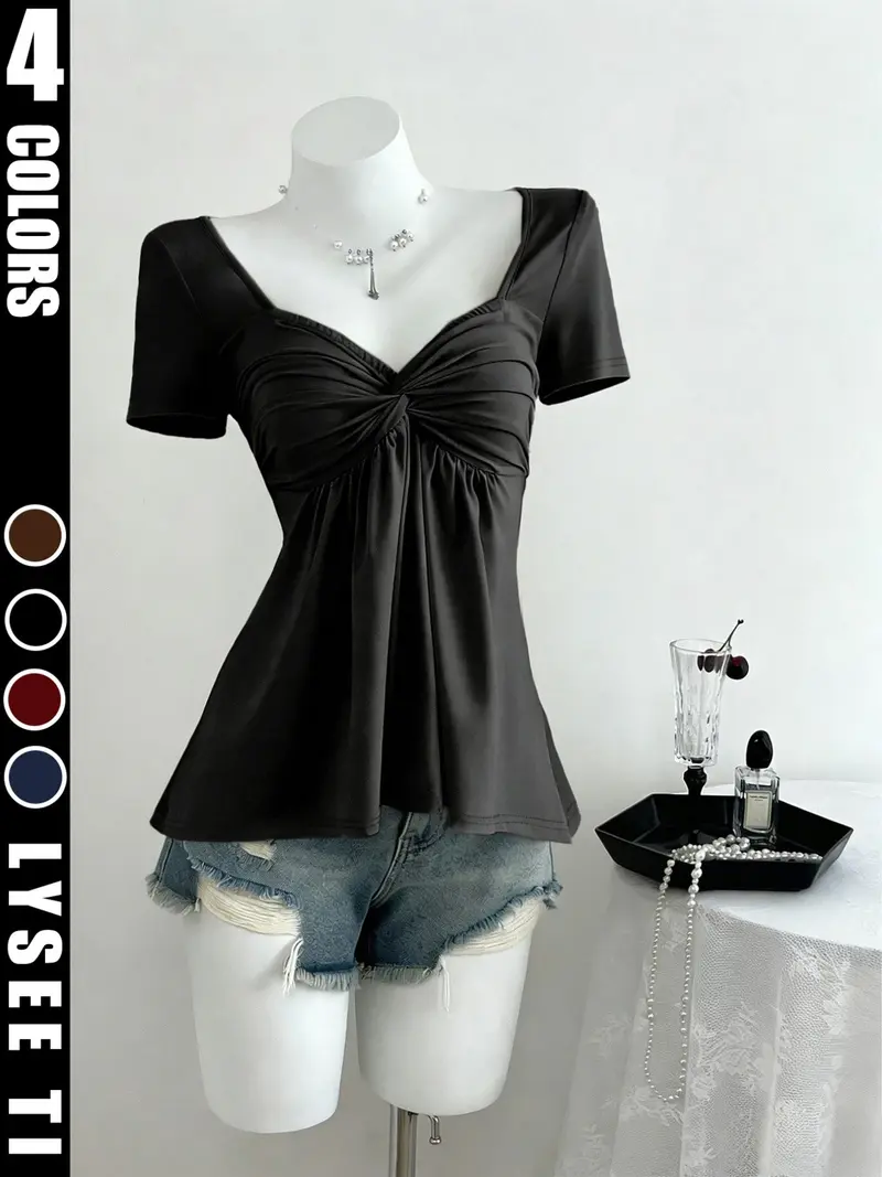 babylclub トップス Shiny doll top (black Black baby doll top - TikTok Shop