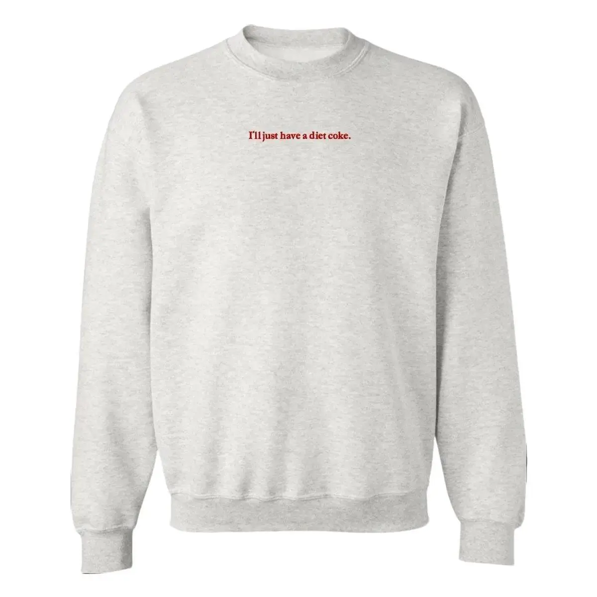 Women's Pullover Sweatshirt, Casual 'I'll Just Have A Diet Coke' Embroidered Long Sleeve Round Neck Top, Longsleeves, Casual Fit, Text Print, Sweatshirts For Women, Embroidery, Lady, Girl, Chic, 3Xl, Fitted