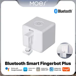 MOES Fingerbot Plus Smart Button Pusher No Wiring Switch, Upgrade with Touch Control, Work with Smart Life App, Add MOES Tuya Bluetooth Hub Make it Compatible with Alexa,Google Home and Timer Control