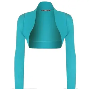 Women's New Long Sleeve Bolero Shrug – Plain Open-Front Bolero Cardigan Top