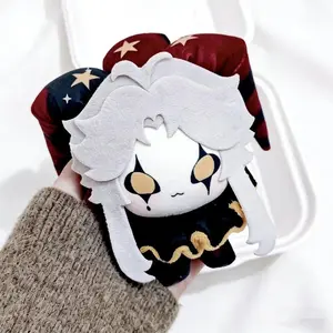 Super Cute 12cm With Removable Hat Headdress Pierrot Plush Toys Cosplay Circus Anime Game Freak Character Decorative Plushie Dol