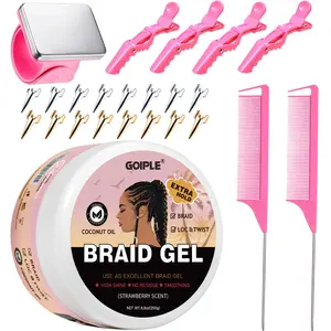Braiding Tools Kit for Professional Hair Braiding Parting Comb Finger Comb Wristband Clips Braid Gel for Neat Stitch Braids  Haircare Heatless