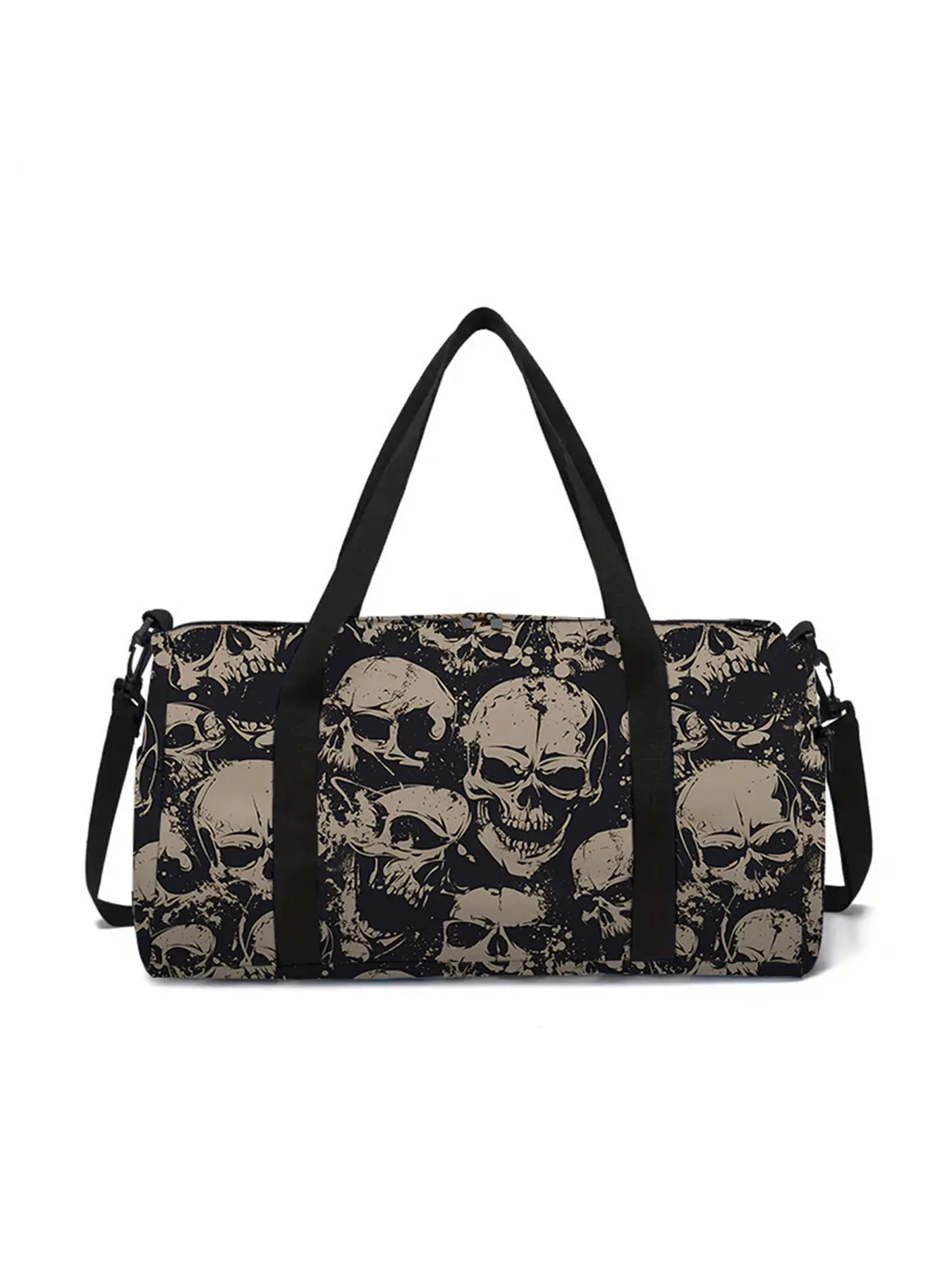 Skull pattern printed large capacity travel duffel bag, portable storage bag, Travel Duffle Bag, Traveling Bag, Luggage