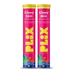 Plix Life Glowy Skin Effervescent Tablet, Healthcare Infused with Vitamins C & E Edible Supplement - 2,4 & 6 Pack Fitness Dietary Natural