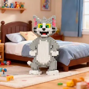 Cat 3D Puzzle Building Blocks Decoration, Bookshelf Home Office Cabinet Decor, Party Living Room TV Stand Display, Ideal Gift, Crafts