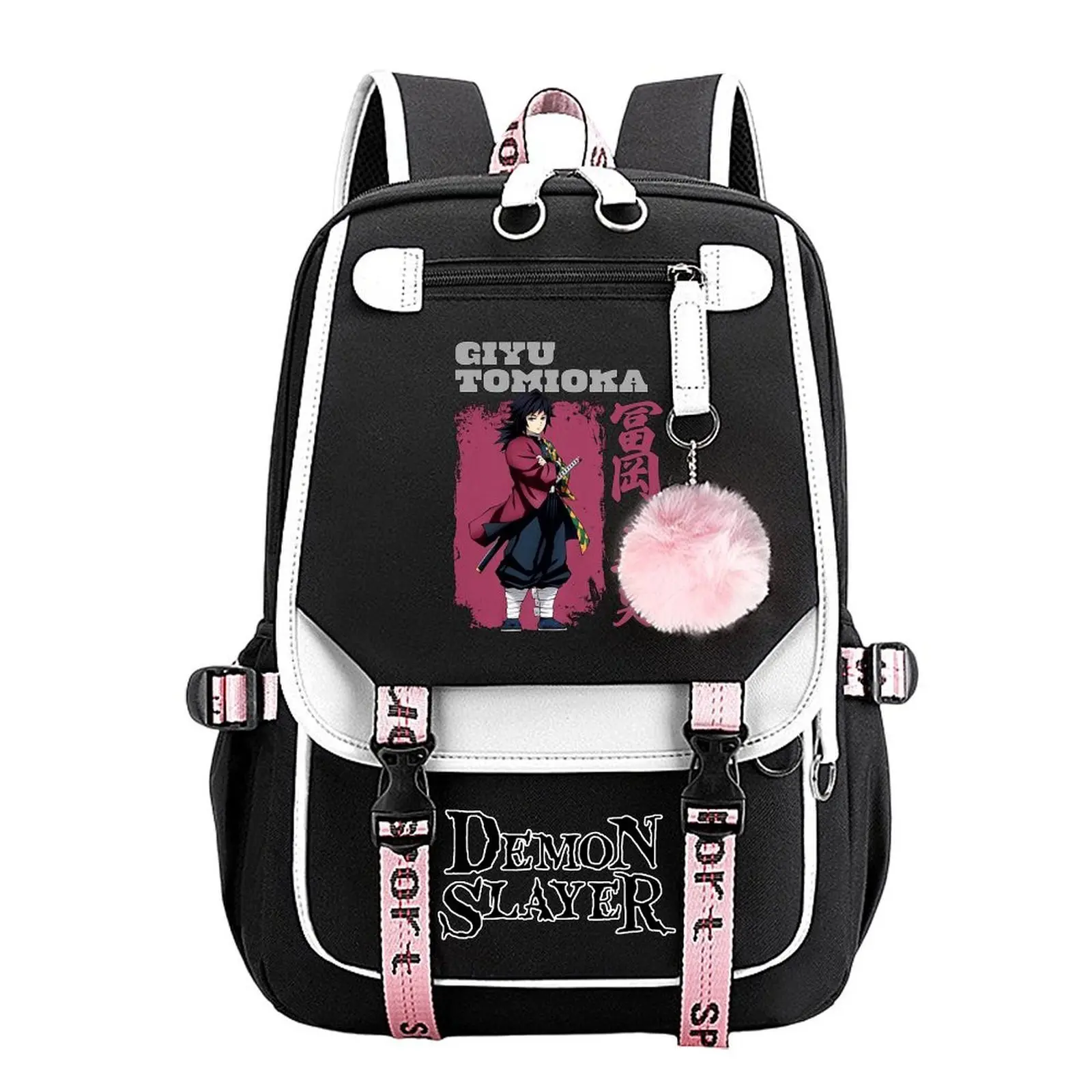 School Backpacks for Teens, Japanese Anime Print Polyester Travel Bag, Large Capacity Laptop Daypack for Daily Use 11.4 x 18.1 in, Fashion Backpack