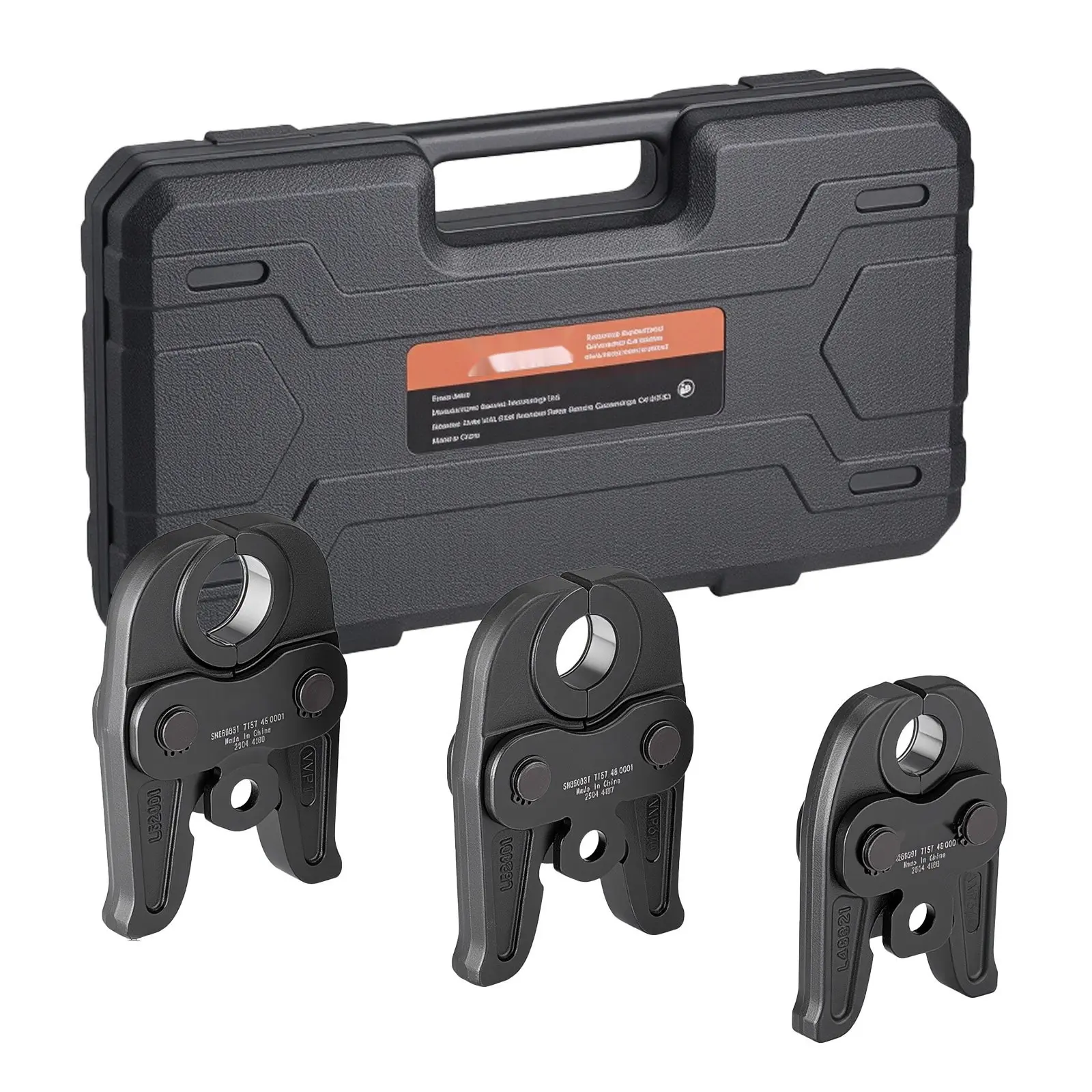 MegaPress Jaws 3-Piece Set for Standard Press Tools – Pressing Jaws in 1/2", 3/4", and 1" Sizes; Compatible with Hydraulic Crimping Tools, PEX Copper CPVC Pipe Fittings; Replacement Jaw Set for Crimping and Press Tool Accessories