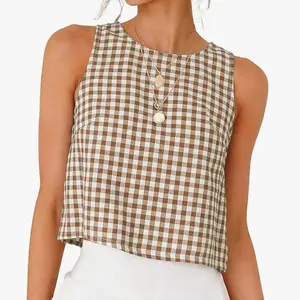 Jenna Gingham Cropped Tank