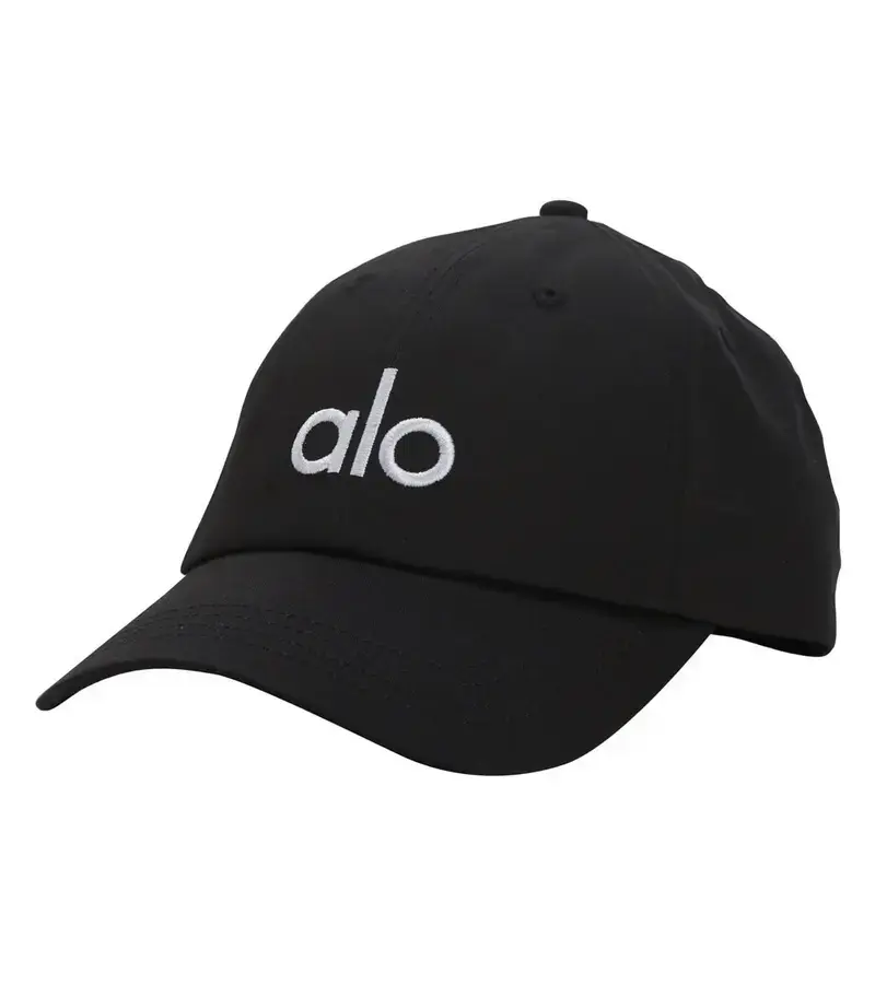 A Yoga Performance Off-Duty Cap, District Trucker Hat, Black Baseball with White Letter Design - 100% Polyester, Sun Protection & Fit for Outdoor Running and Activities, Outdoor Headwear Minimalist Baseball Durable Woven cap
