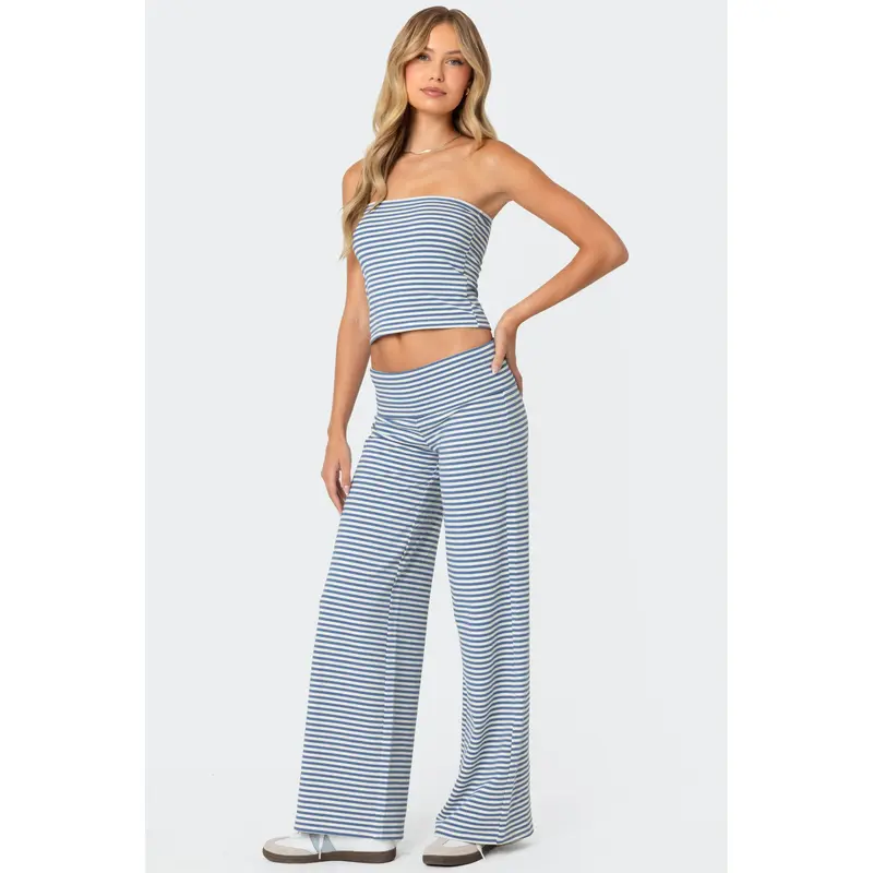 Lilah Striped Fold Over Pants