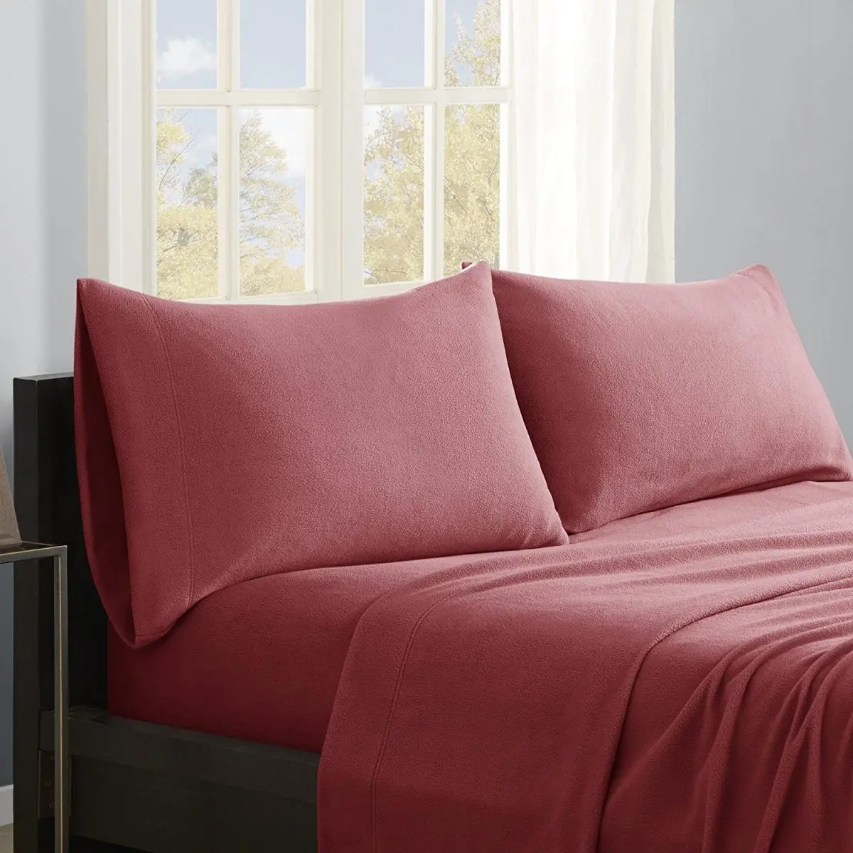 True North SHET20-740 Micro Fleece Red Sheet Set - California King