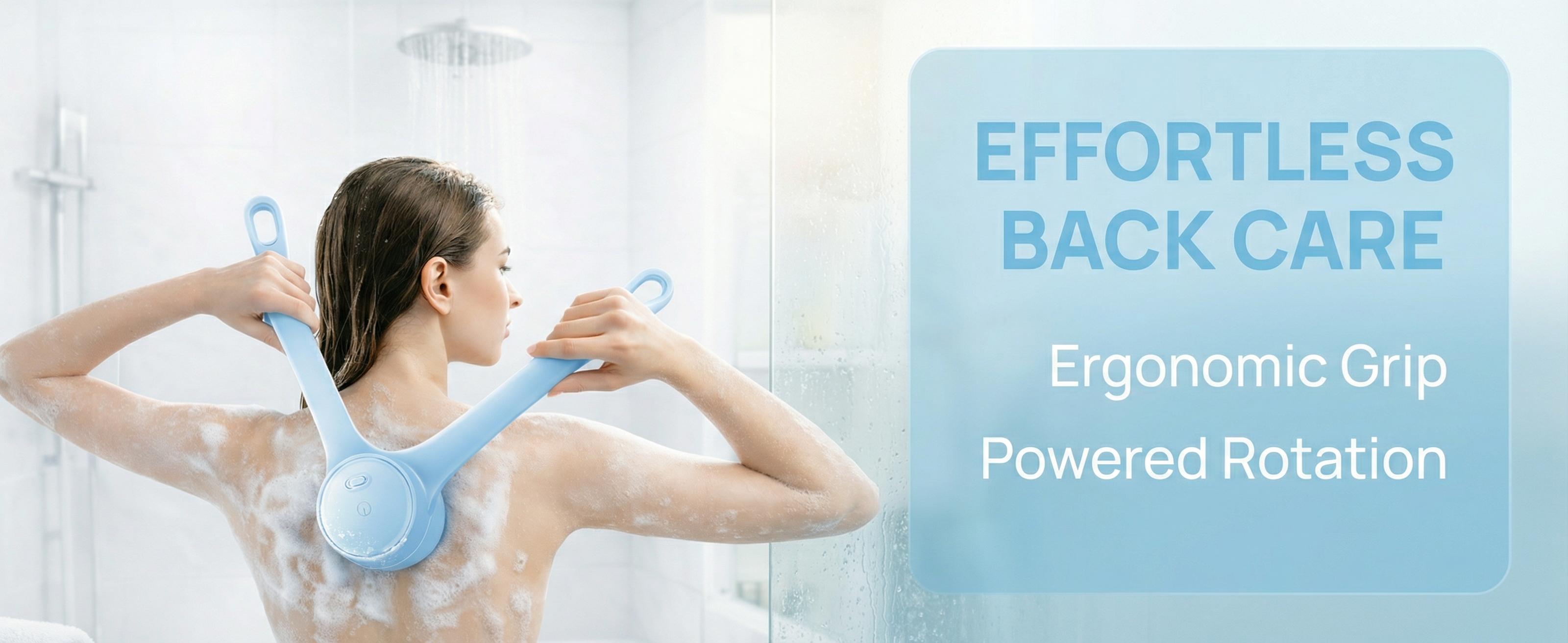 Rechargeable Electric Body Scrubber, Waterproof 360° Rotating Shower Brush with Dual Grip Handles, Full Body Bath Brush with 4 Detachable Heads for Deep Cleansing Rechargeable Electric Body Scrubber, Waterproof 360° Rotating Shower Brush with Dual Grip Handles, Full Body Bath Brush with 4 Detachable Heads for Deep Cleansing