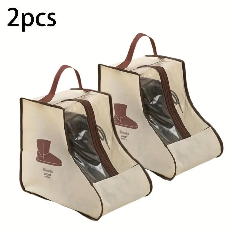 Boot storage bag with handle - suitable for flat shoes, ankle boots, and high top shoes - travel shoe storage bag, home and travel boots and shoe storage bag, hanging shoe storage bag, Shoe Bags