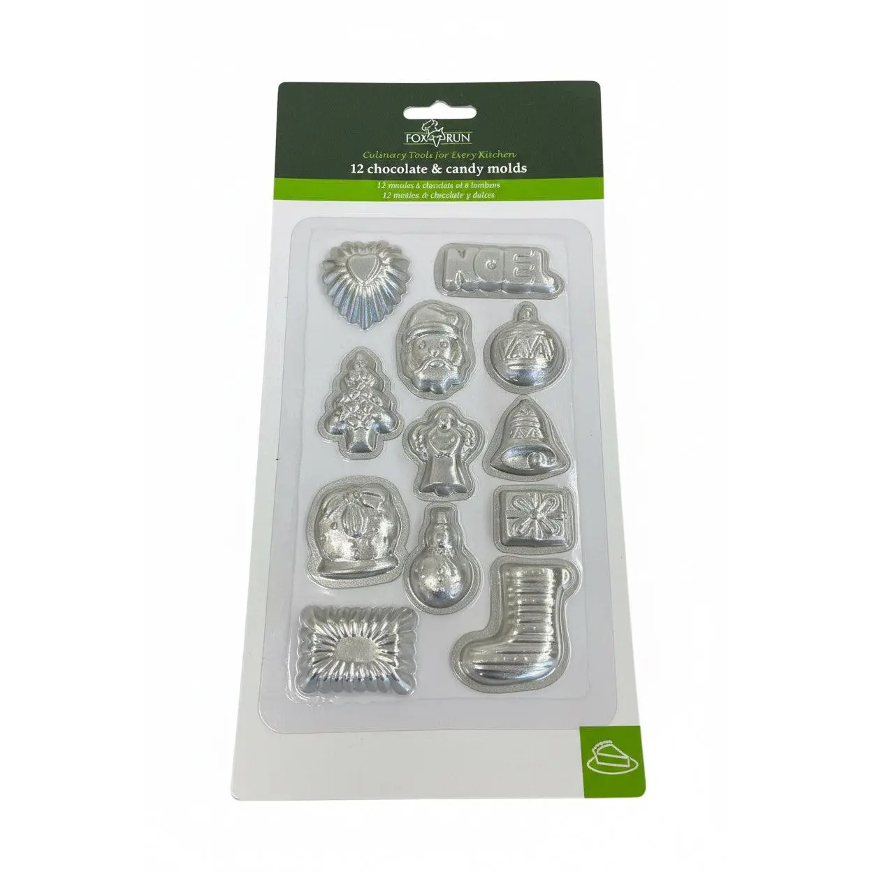Holiday Festive Christmas Candy & Chocolate Mold Set, 12-Piece Kitchen Bakeware Baking Mold
