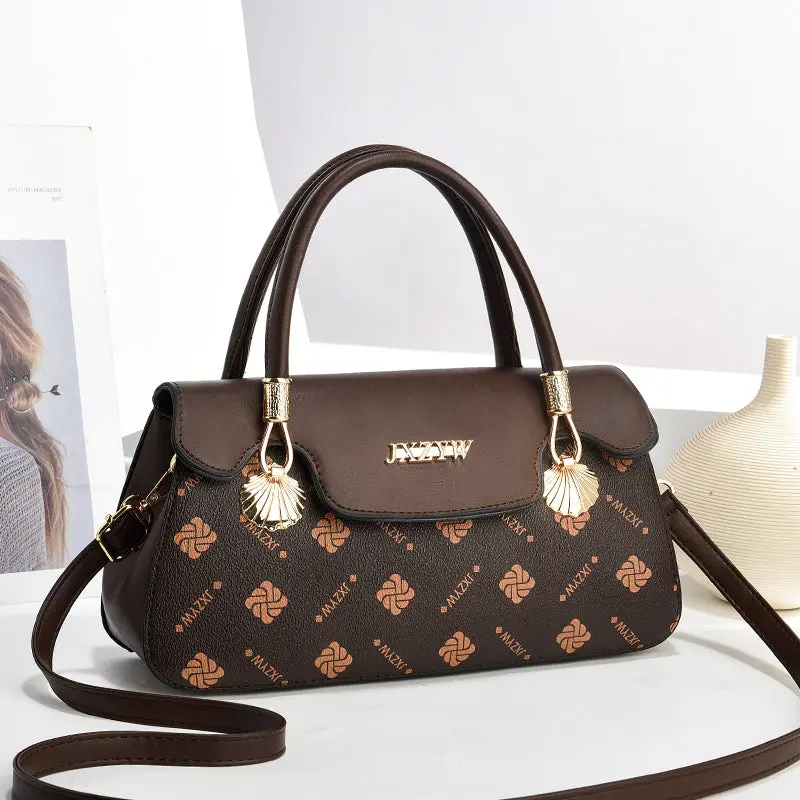 Letter-Print Casual Crossbody Handbag