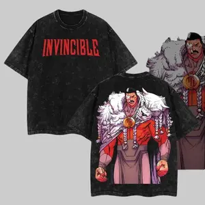 Thragg The Conqueror Viltrumite War - Invincible Comic Double Printed Oversize Lightweight Acid Washed Tee TV Series Graphic Tee T-Shirt graphic tees superhero fan