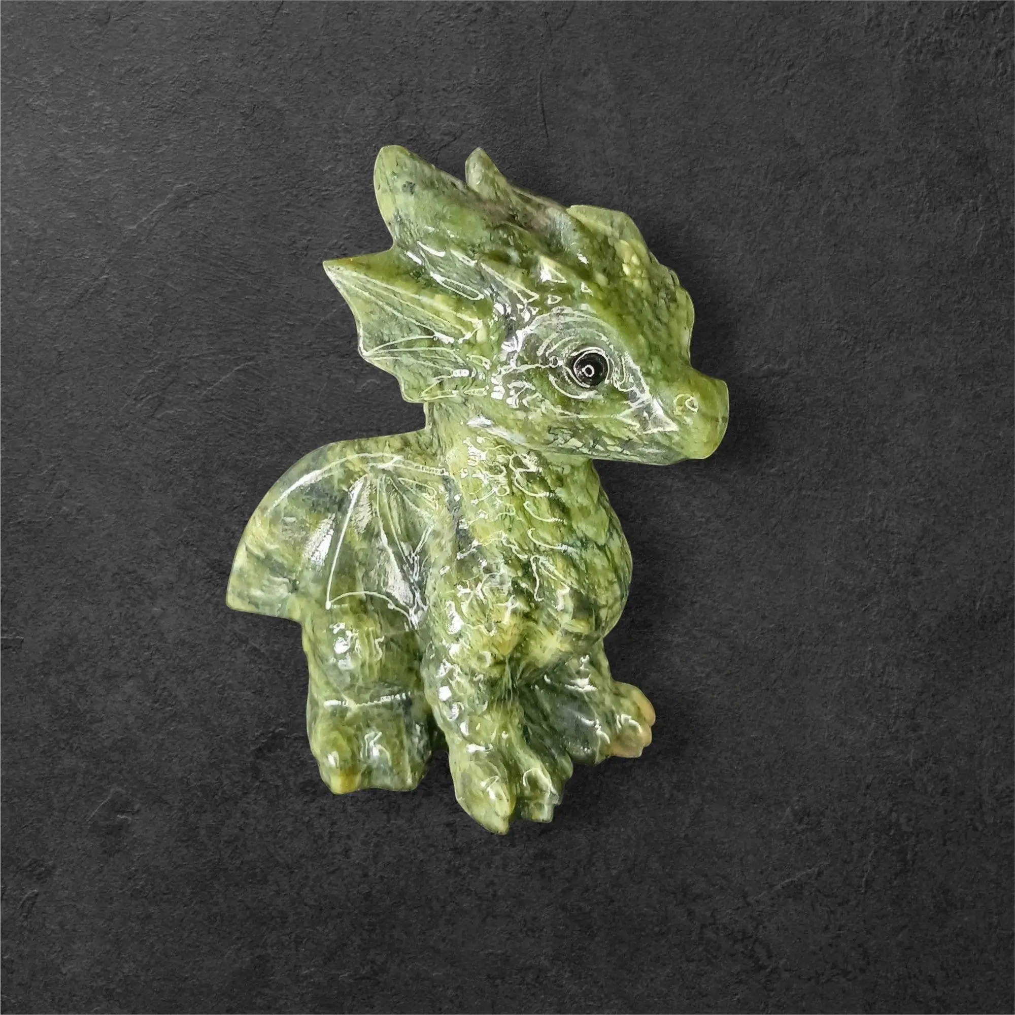 Green Serpentine Crystal Dragon