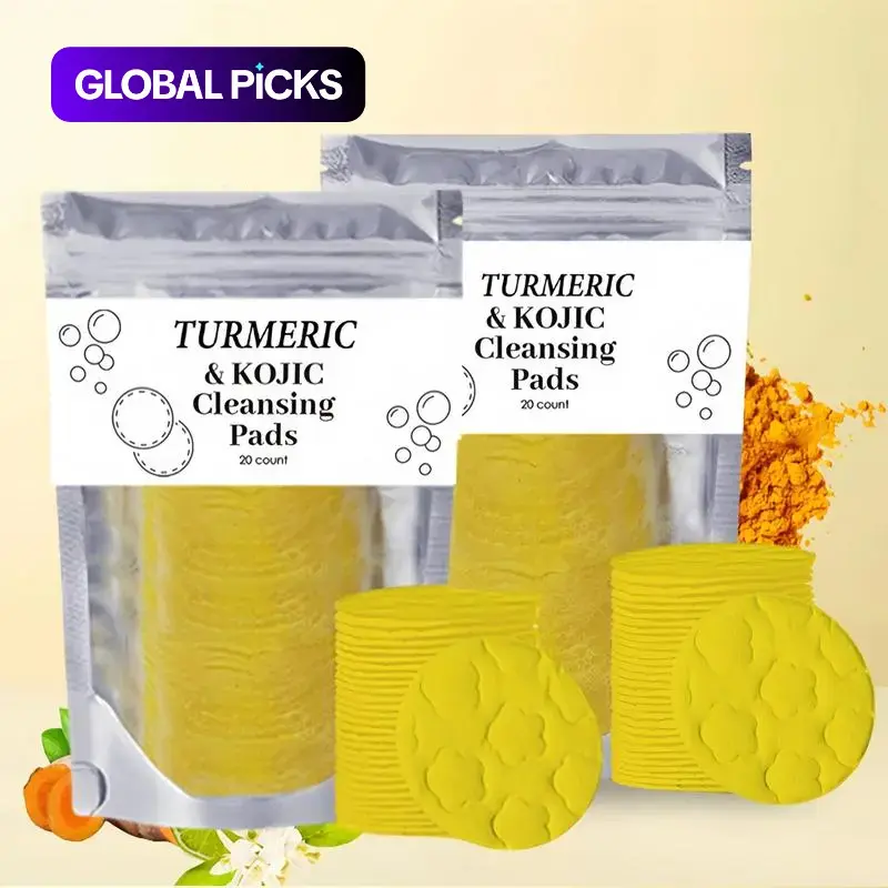 Turmeric Cleansing Pads, Nourishing Cleansing Pads, Gentle Deep Pore Cleansing Facial Pads, Moisturizing & Hydrating, Facial Skin Care Product for Daily Use, Facial Cleansing Wipes #GLOBAL PICKS