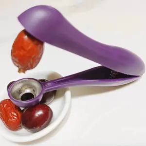 1pc Easy To Use Cherry Pitter - Made Of Durable Stainless Steel, Versatile And Easy To Clean, Suitable For Outdoor Activities And Home Kitchens.  It Is The Perfect Gift For Christmas And Grandparents' Day, Along With Cherry - Themed Products