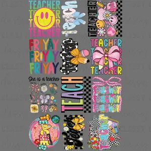 Colorful Teacher - 30x48 - PREMADE GANG SHEET Colorful Teacher - 30x48 - PREMADE GANG SHEET
