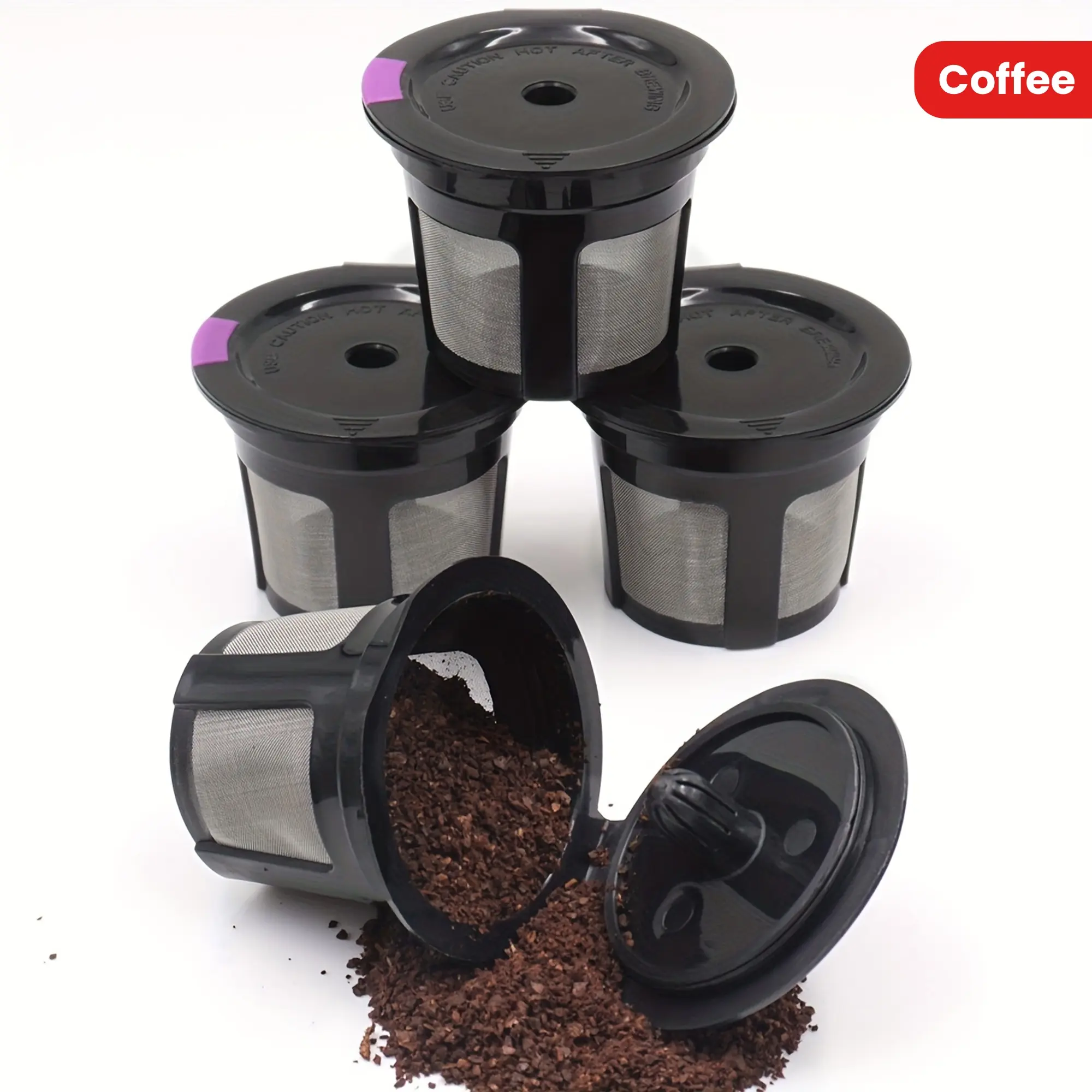 2/4pcs Reusable K Cups Coffee Filters, Refillable Coffee Pod Capsules With Built-In, Integrated Stainless Steel Mesh Strainer For Use With 2.0/1.0 And Select Single Cup Coffee Machines