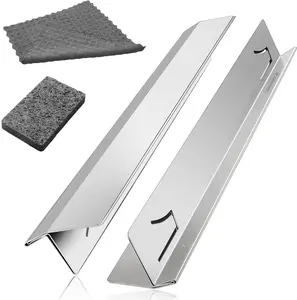 2 Pack T Shaped Stove Gap Covers Stainless Steel Kitchen Stove Counter Gap Cover Between Stove and Counter Edge Filler Length 13.8" to 27.6" Include Clean Cloth and Sponge
