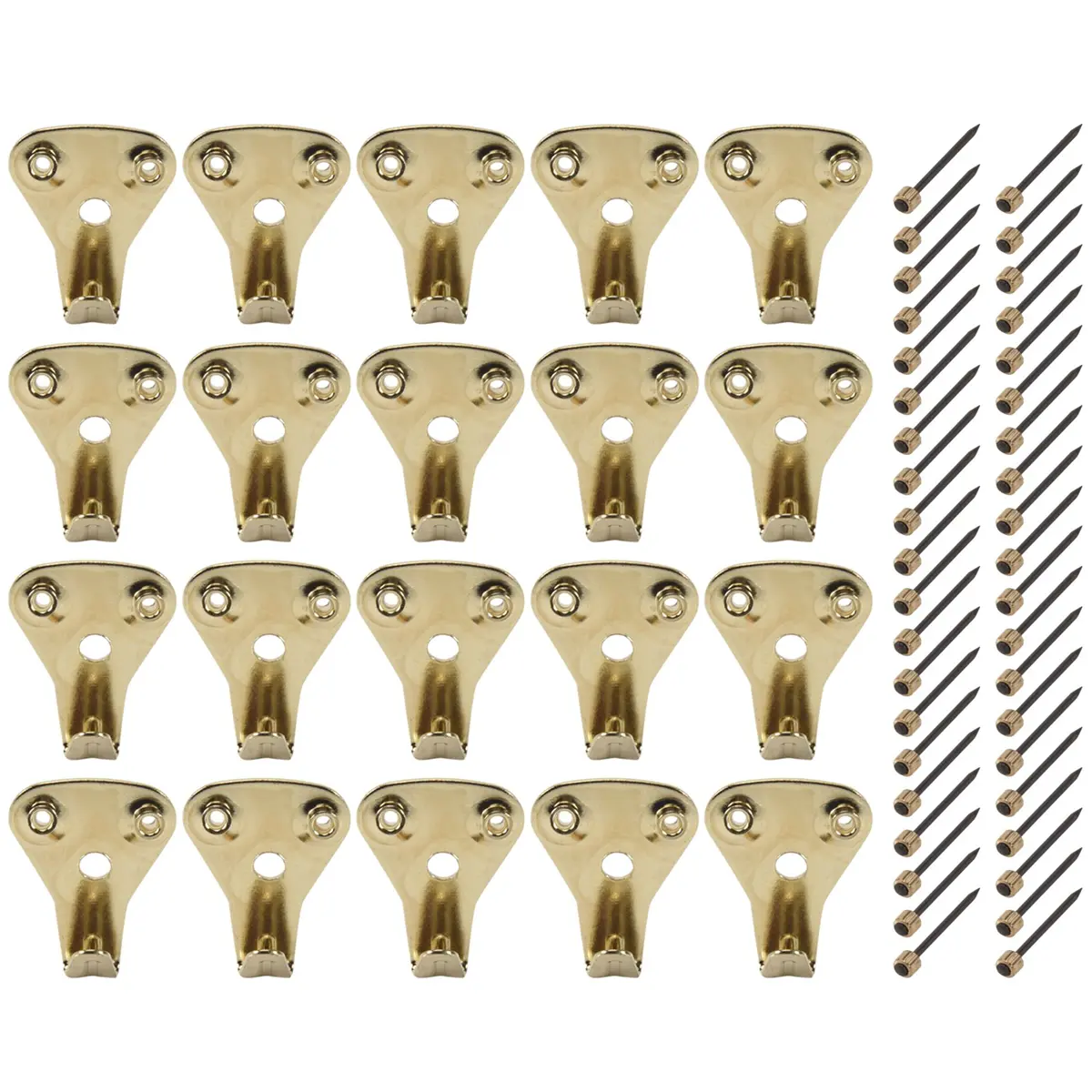 Steel-Iron Rust-Proof Heavy-Duty Picture Frame Hangers Kit - 20 Hooks, 50 Lbs Capacity, 32mm Hardened Nails, Exclusive Crimp Design Wall Mounting for Pro Photos, Heavy Mirrors, Wardrobes