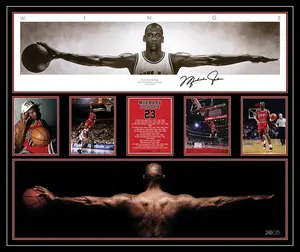 MICHAEL JORDAN OVERSIZE FRAME WINGS BULLS SIGNED POSTER POSTER PRINT UNFRAMED MEMORABILIA