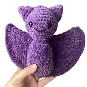 Crochet Purple Bat Handmade Soft Plush Toy Amigurumi