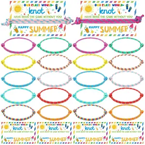 48/60 Sets End of Year Gifts Bracelets Bulk for Student, Kindergarten Graduations Favors Friendship Bracelets with Our Class is Family Cards for Elementary Primary School, Party Goodbye Gifts, Class of 2026 Keepsakes, Goodie Bags Fillers