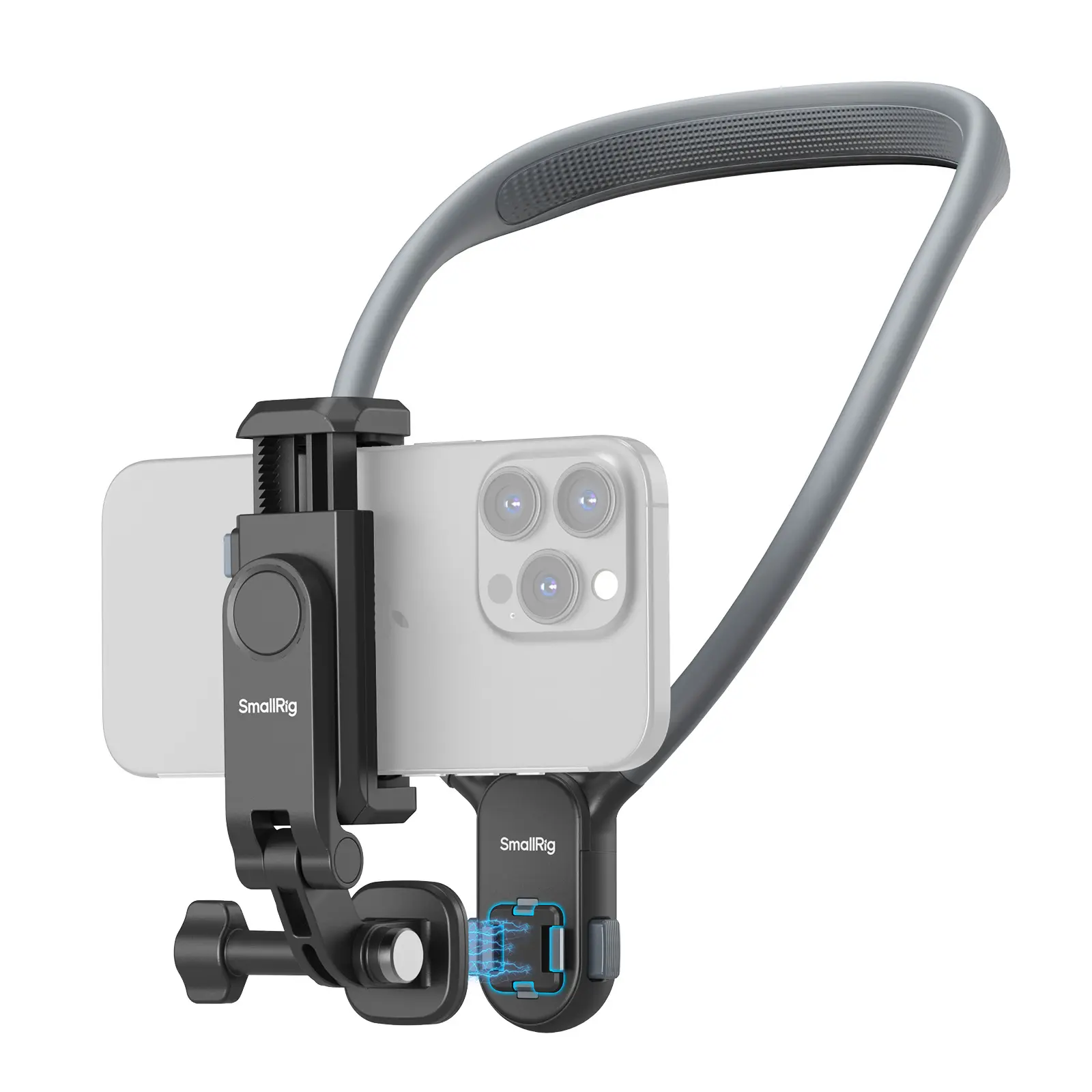 SmallRig Magnetic Neck Mount for Action Cameras & Phones, for iphone17 Pro/MAX,Comfortable POV Shooting Support with Universal 2-Prong Adapter and Phone Holder, 5128